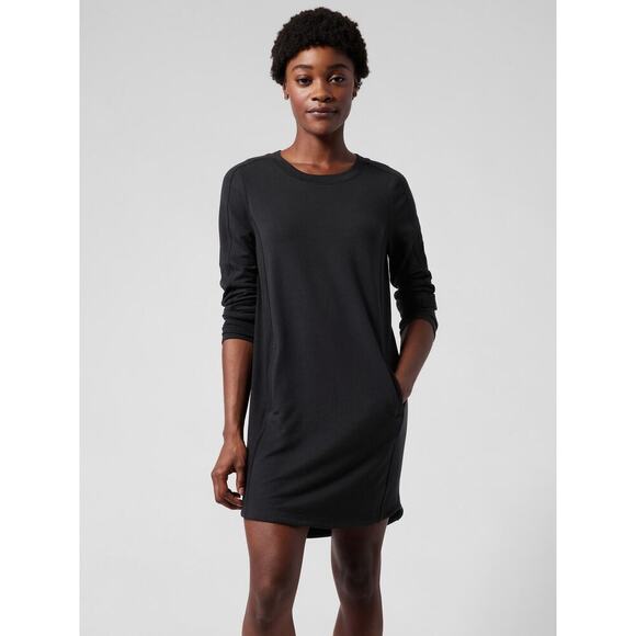 Athleta Balance Dress Black Stretch Pockets Active Sporty Size 1X - Picture 1 of 7